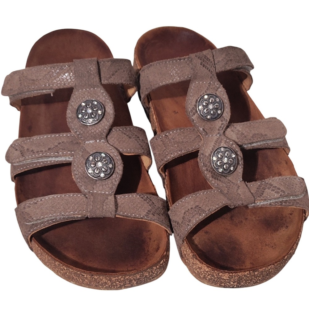 Haflinger Alice Medallion Cork Slide Sandals Womens SZ EU 40